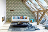 Elegant green floral wallpaper for serene interiors

