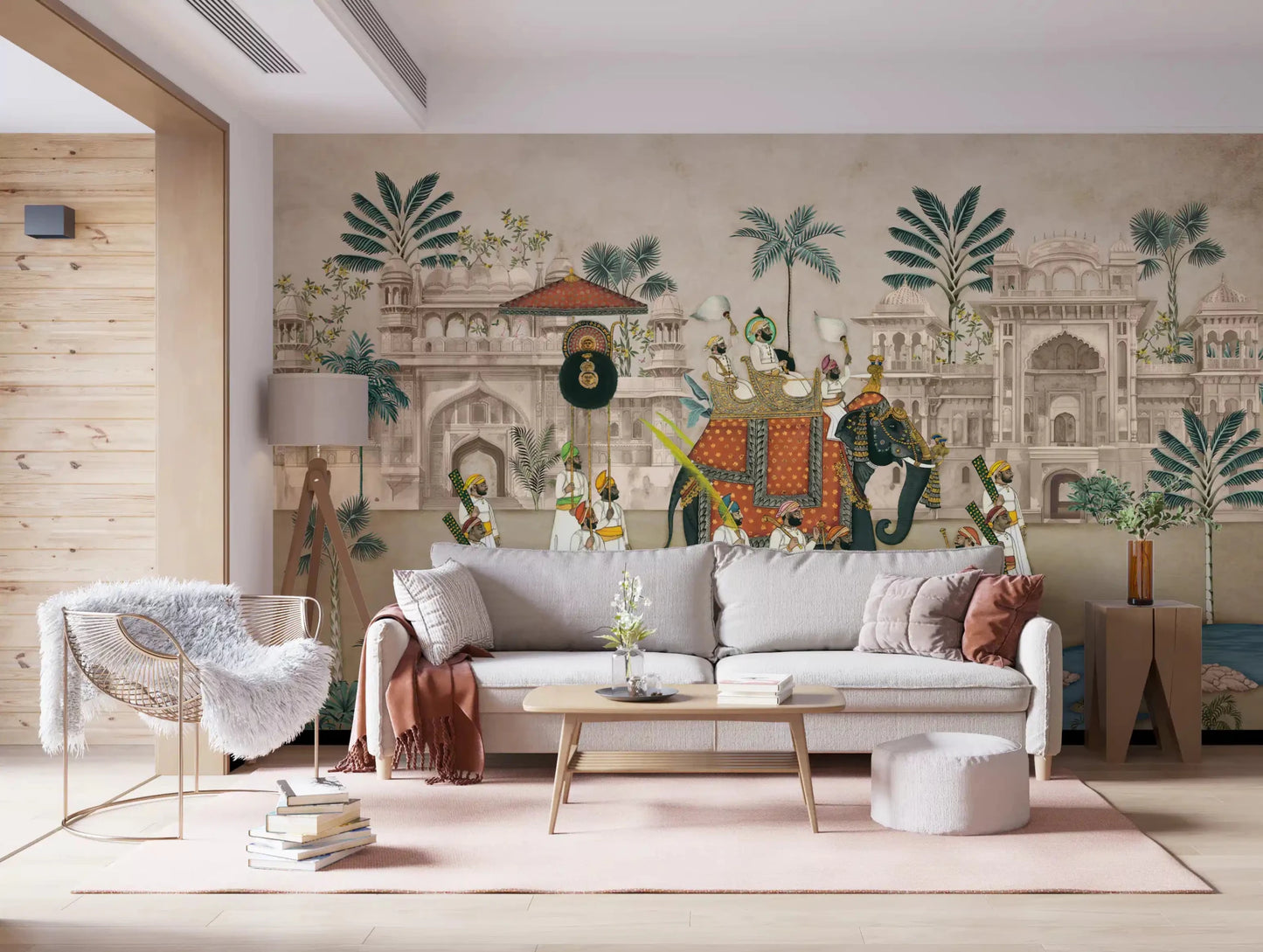 hallway using this scenic Maharaja's Elephant Parade wall mural.