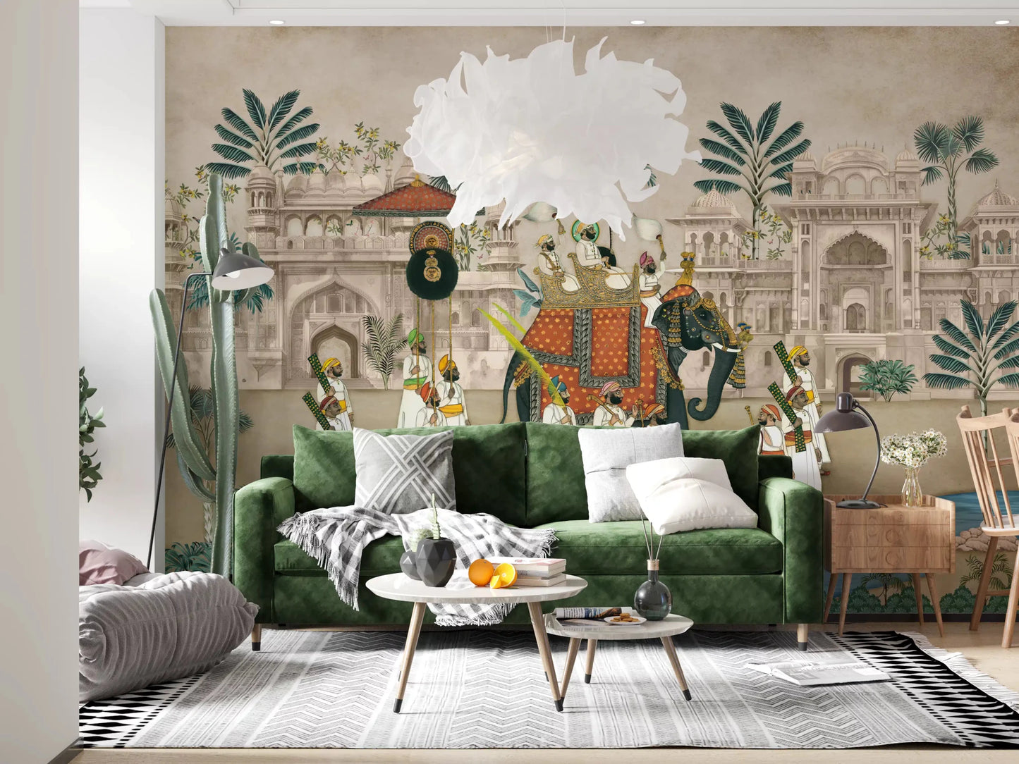 Install the Maharaja's Elephant Parade wall mural for a regal backdrop in home offices.