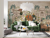 Install the Maharaja's Elephant Parade wall mural for a regal backdrop in home offices.