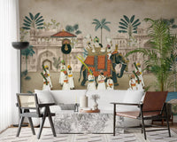 living area suites using the stunning Maharaja's Elephant Parade wall mural.