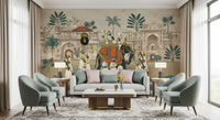 Maharaja's Elephant Parade wall mural shows a royal elephant carrying a king.