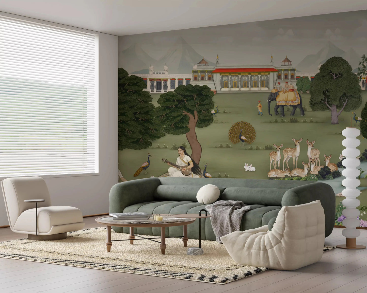 Majestic India Nature's Melody Wall Mural with a royal palace view.