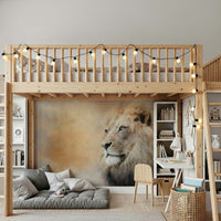 Wildlife Lion Wall Mural – Majestic lion staring fiercely, adding a bold and regal touch to any room.