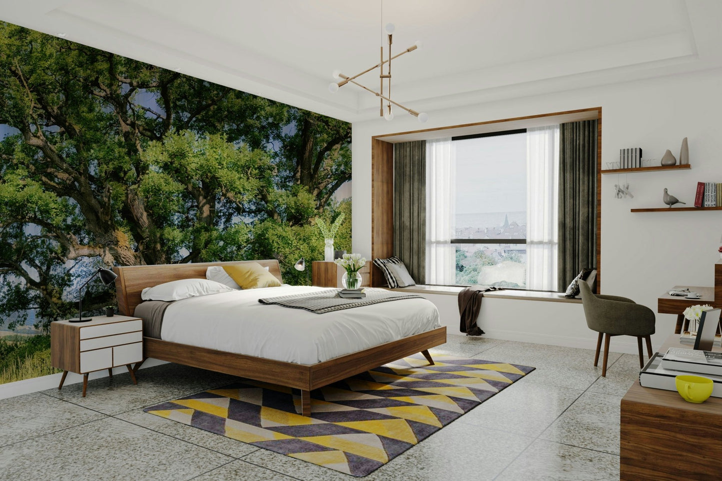 Lush tree canopy wall mural
