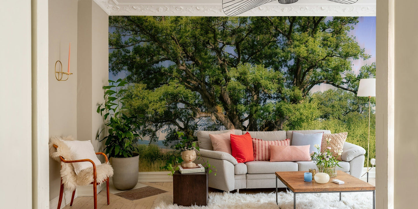 Green foliage landscape wall mural
