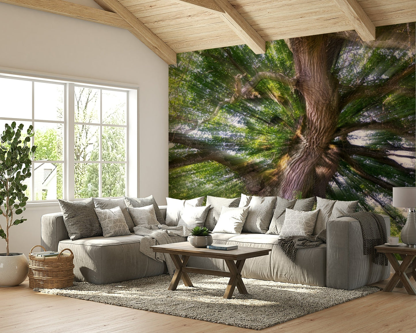 Natural woodland wallpaper for walls
