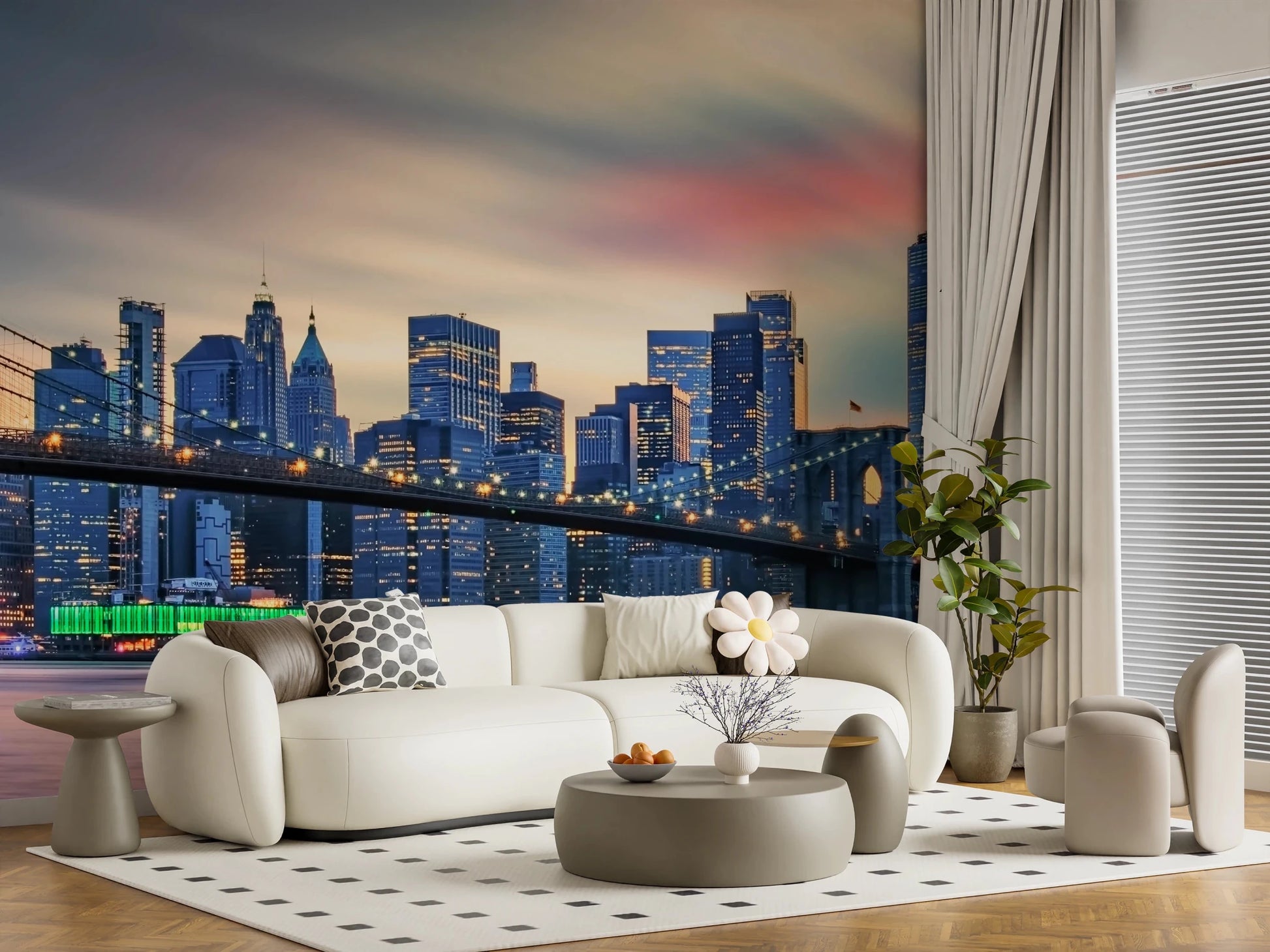 Manhattan City Lights Wall Mural