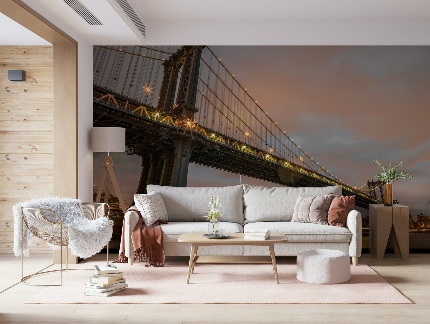 Dramatic Manhattan Dusk steel architecture wall covering.