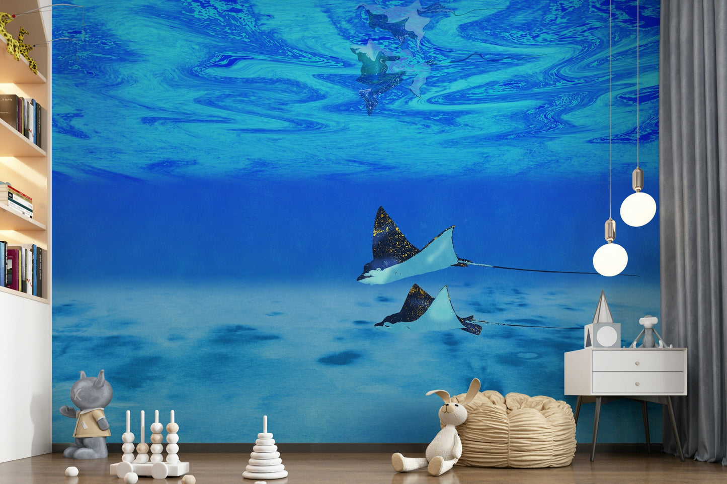 Ethereal Manta Rays wallpaper gentle ocean wanderers