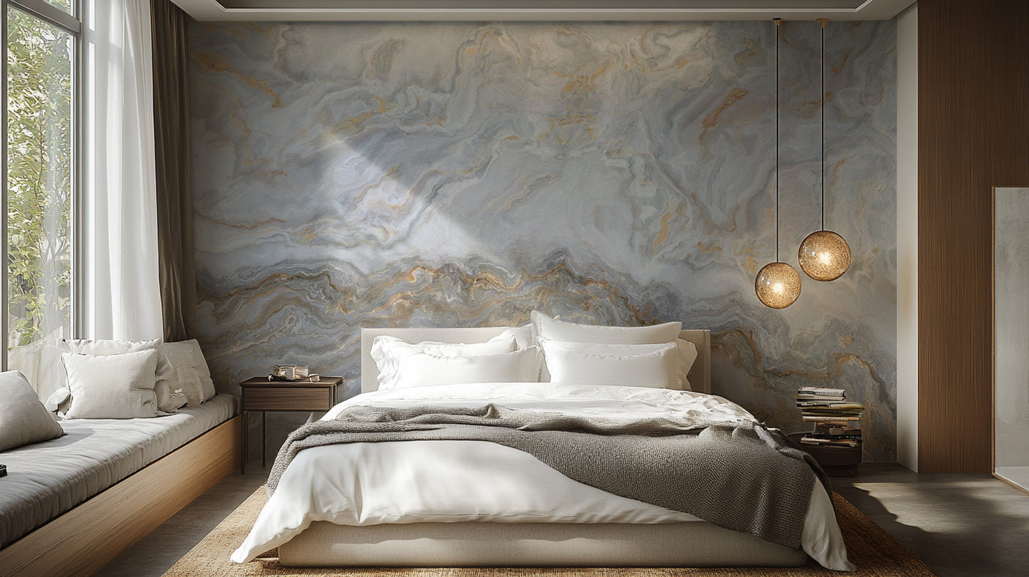 Marble Finish Wallpaper Mural - Giffywalls