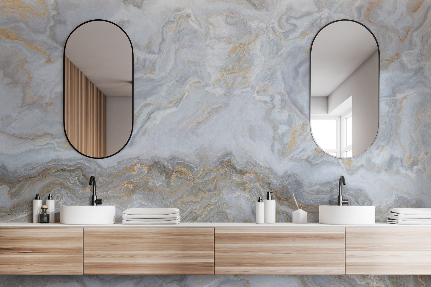Marble Finish Wallpaper Mural - Giffywalls