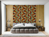 Marble Swirl Stripes Wall Mural – Decorative wallpaper blending vibrant marble textures and abstract stripe patterns.