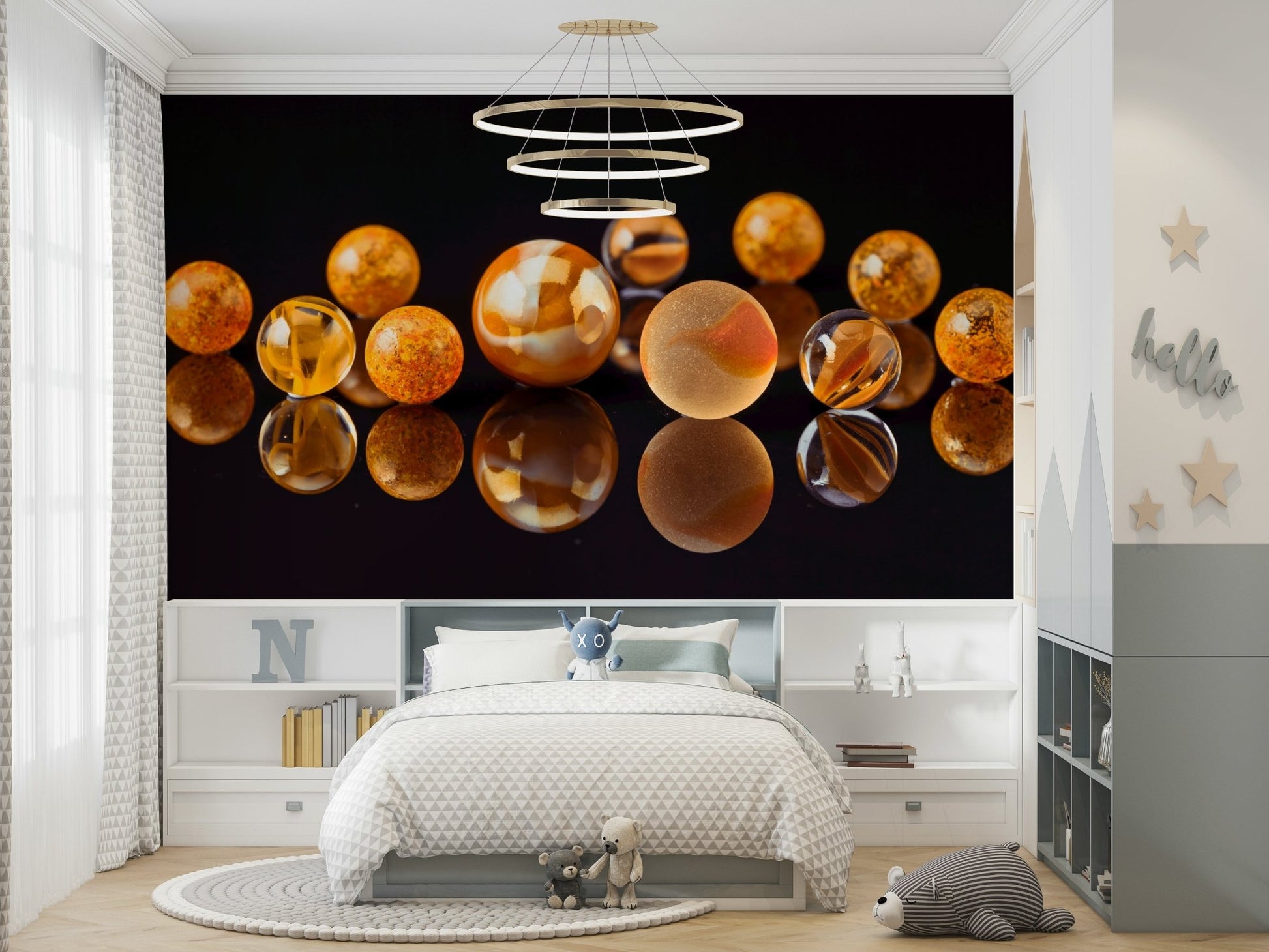 Amber and orange marbles wallpaper
