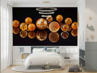 Amber and orange marbles wallpaper
