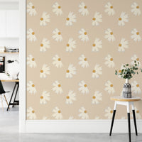 Floral Marigold Pearl Flower Wallpaper for rooms
