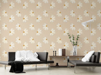 Marigold Pearl Flower Wallpaper for home decor

