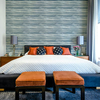 Soft blue striped wallpaper with watercolor effect

