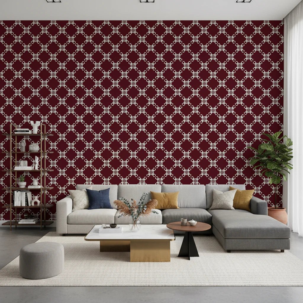 Maroon Lattice Wallpaper⁠