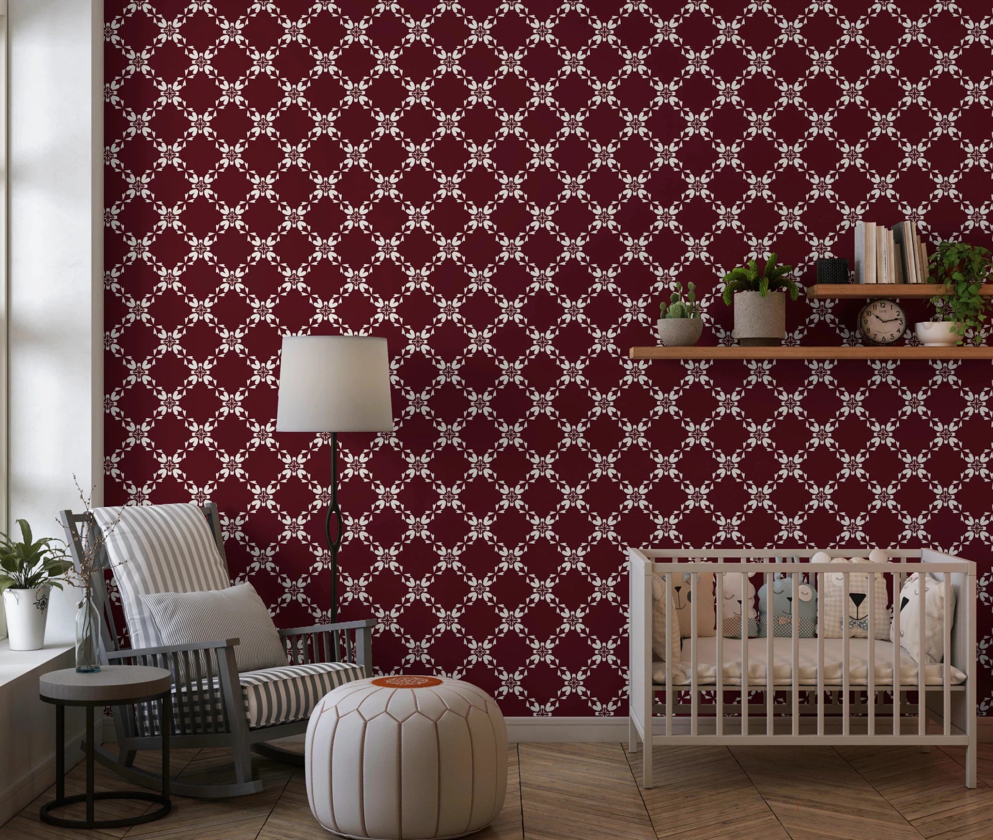 Maroon Lattice Wallpaper⁠