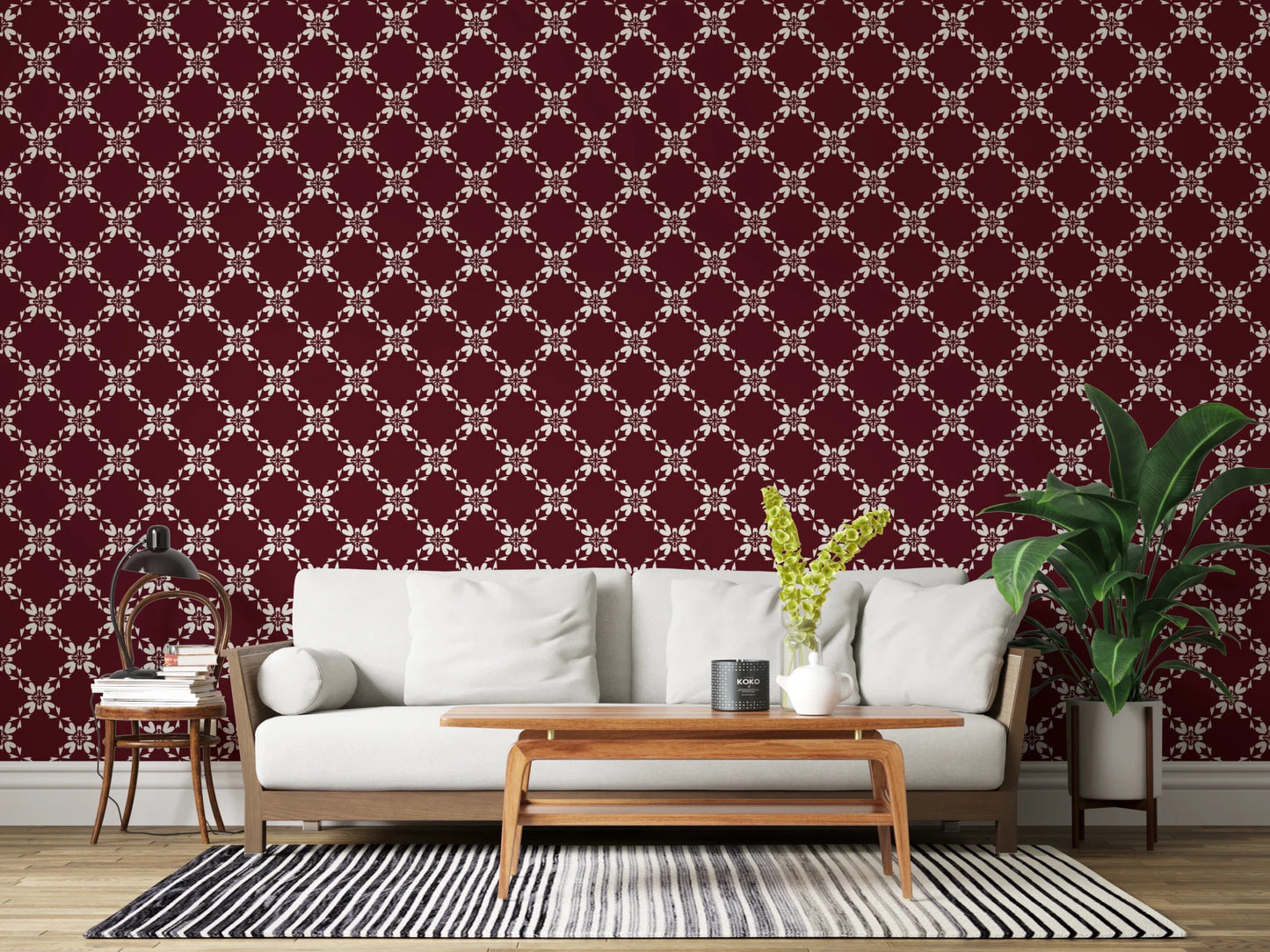 Maroon Lattice Wallpaper⁠