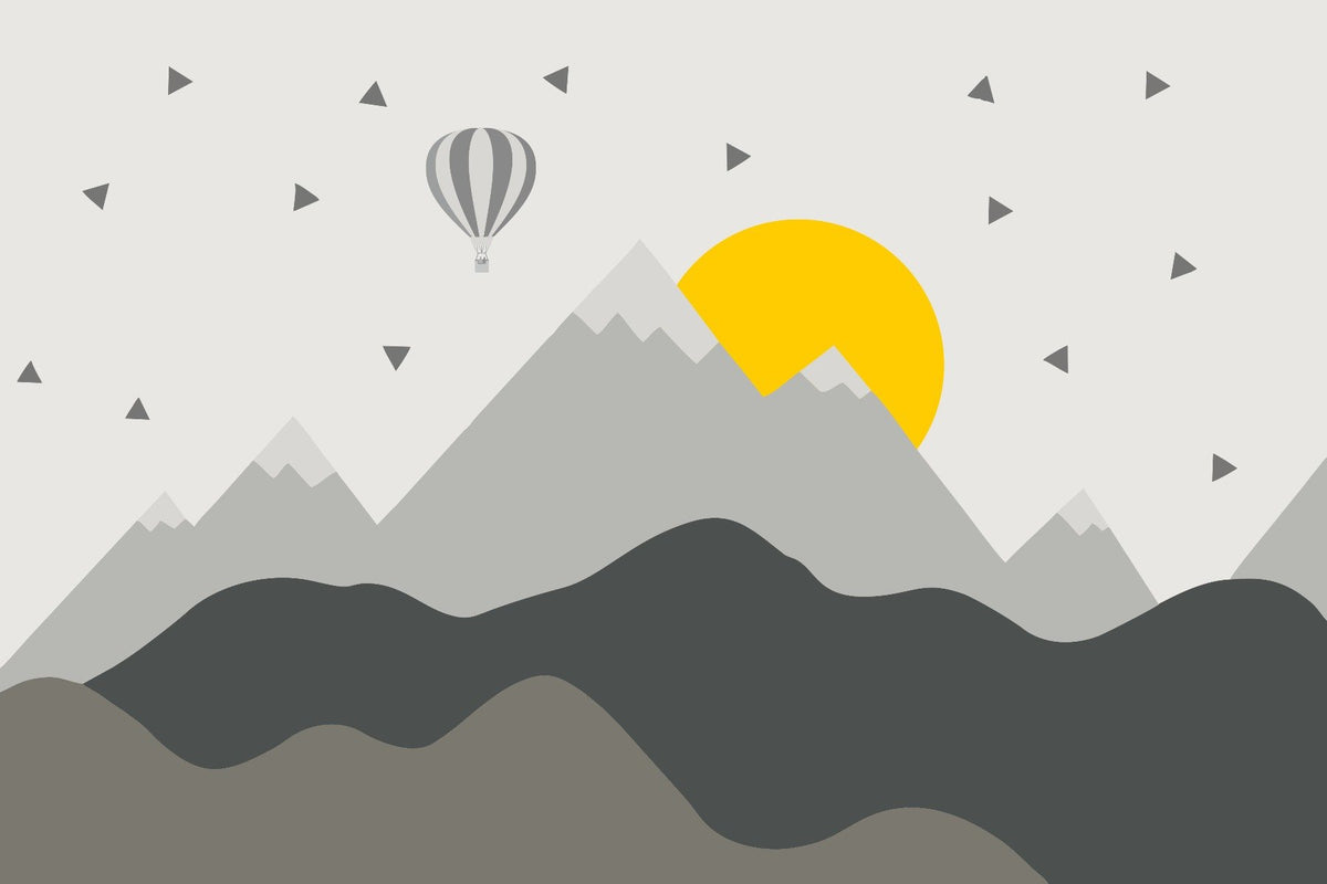 Dark Mountain with Stars in Sky Wallpaper Murals in your room — zoomed