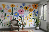Matisse Flower Garden Wall Mural in bold colors

