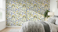 Springtime Meadow Butterfly Whispers Garden, whimsical peel and stick wallpaper.