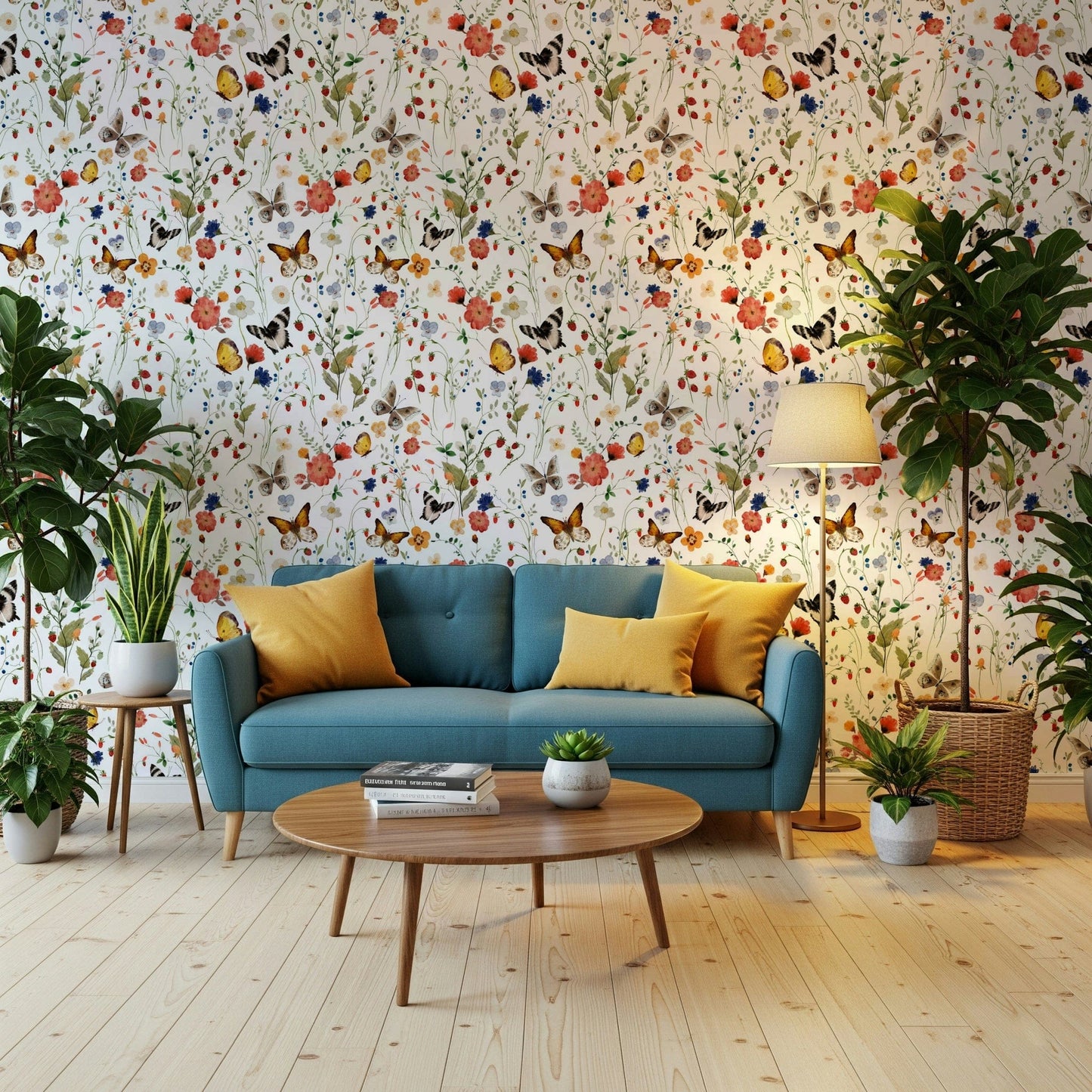 Beautiful Meadow Magic interior design wallcovering with natural life.