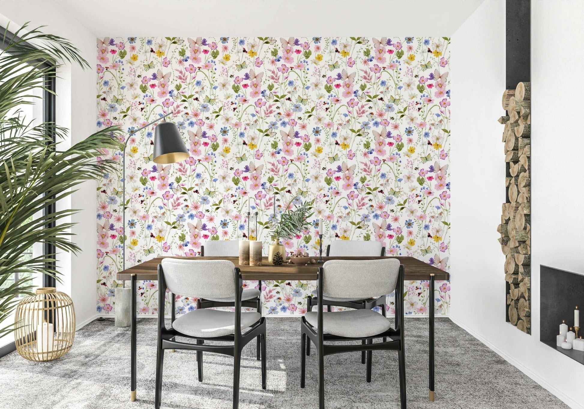 Lovely Meadow Whispers design, airy meadow scenery on a decorative wall mural.