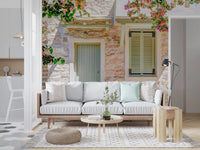 Light green architectural accents on Mediterranean Doorway Charm Wall Mural.