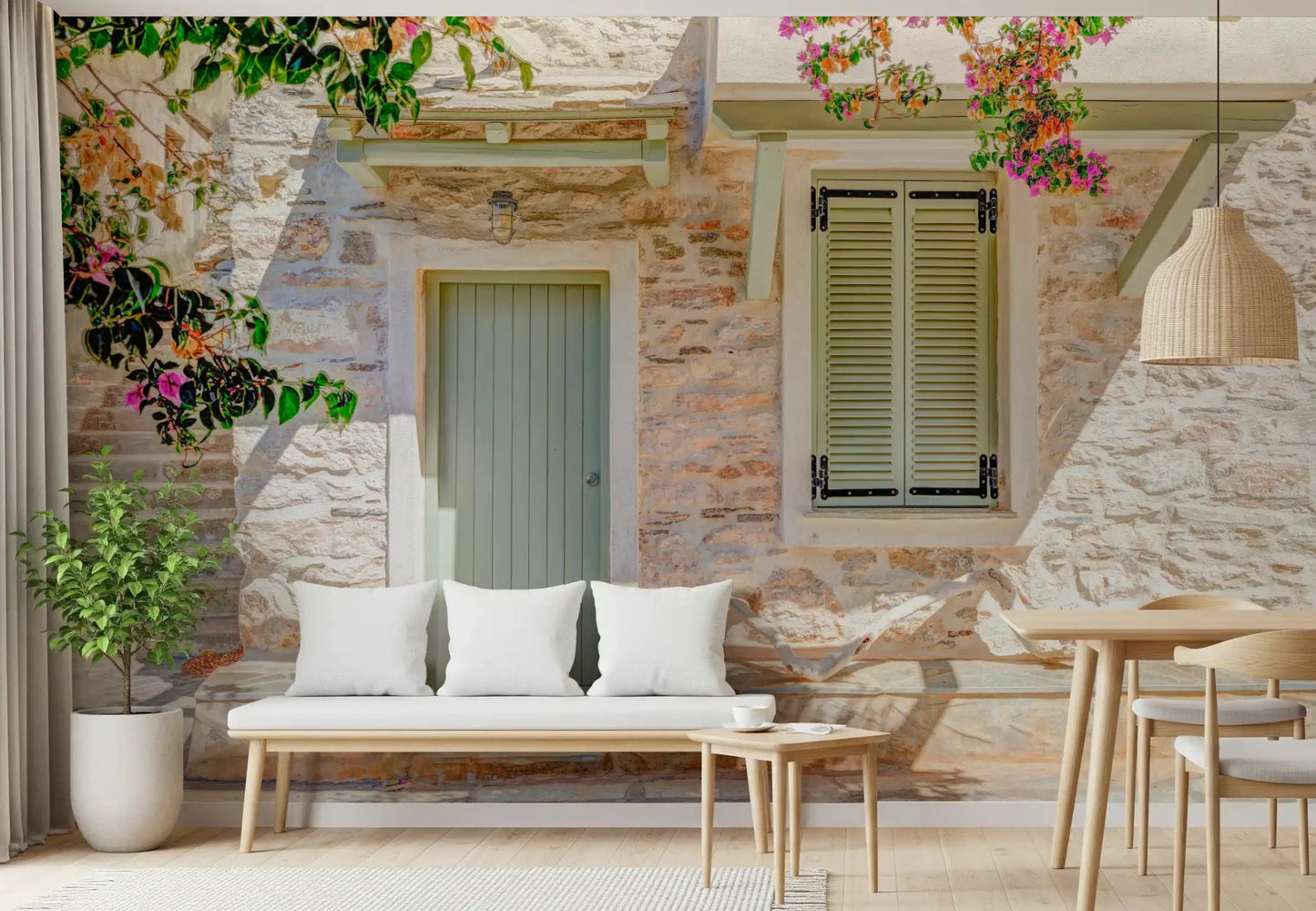 Close up of floral vines over Mediterranean Doorway Charm Wall Mural.