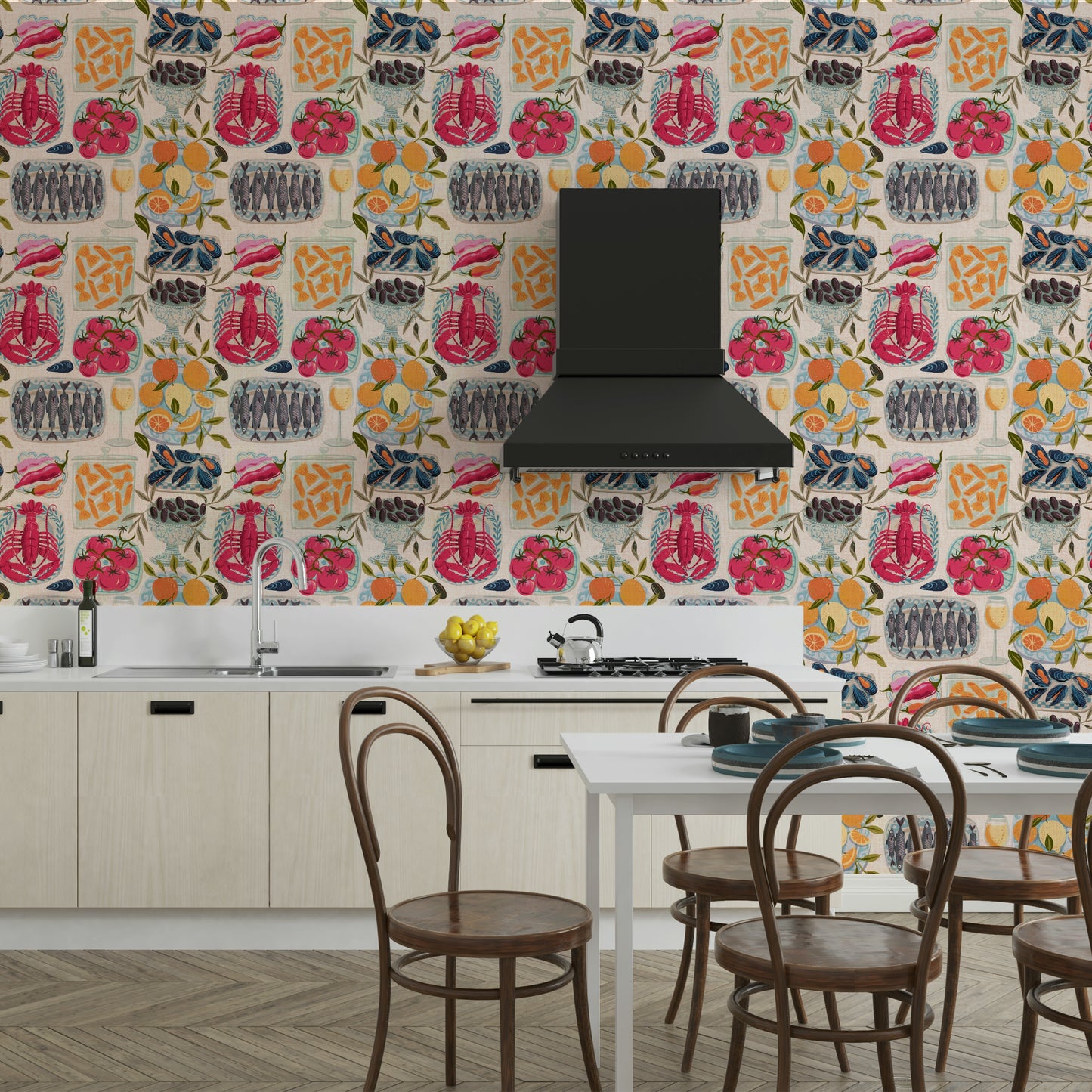 Culinary wallpaper featuring Mediterranean ingredients

