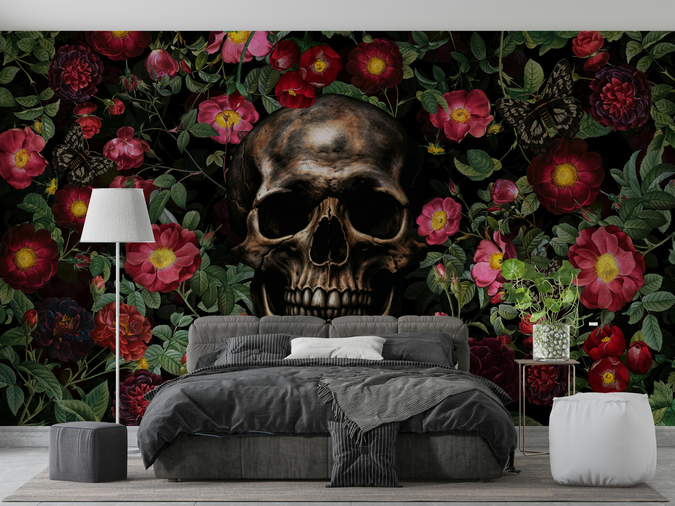 Memento Mori Roses mural wallpaper

