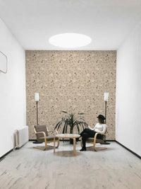 Cream wallpaper featuring delicate vintage flowers

