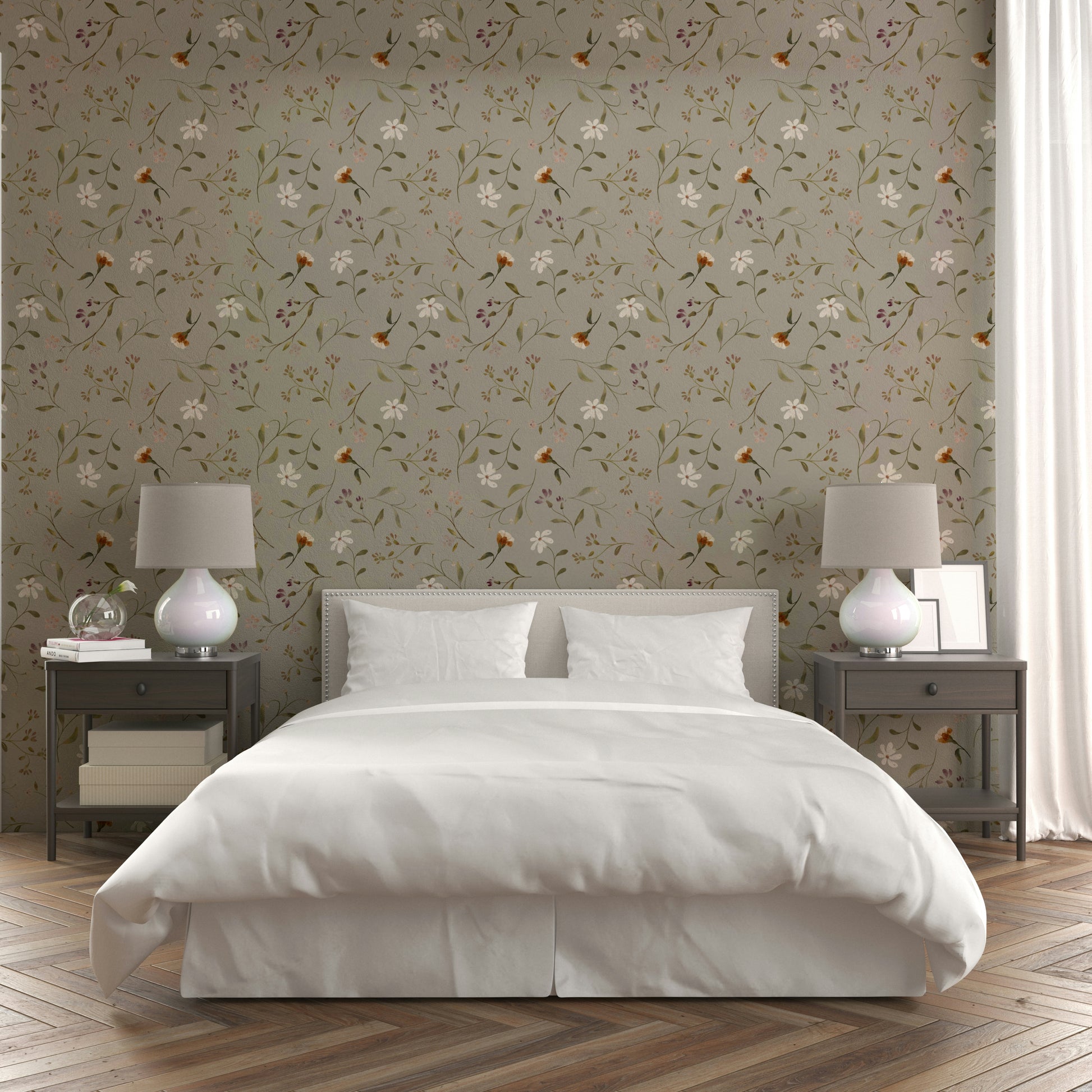 Romantic wallpaper with softly falling petals

