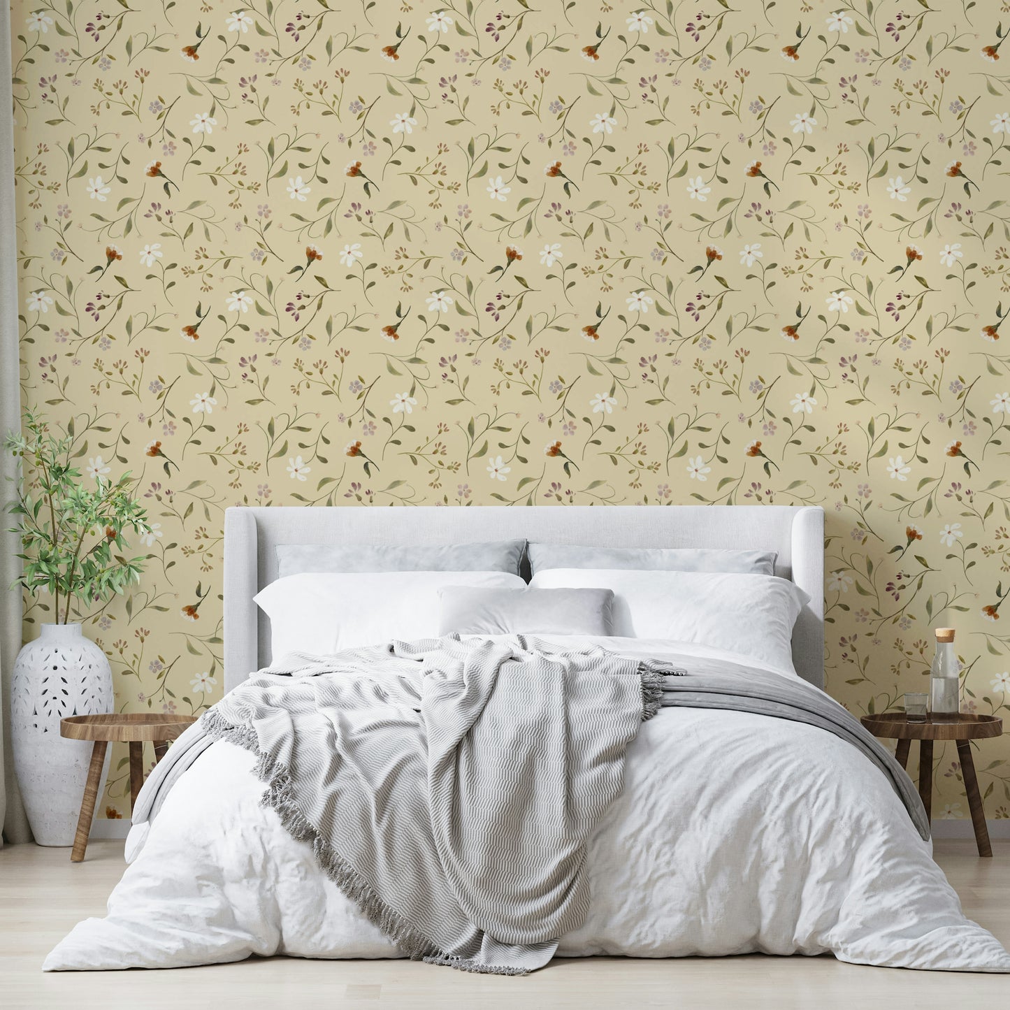 Petal-themed wallpaper for romantic living spaces

