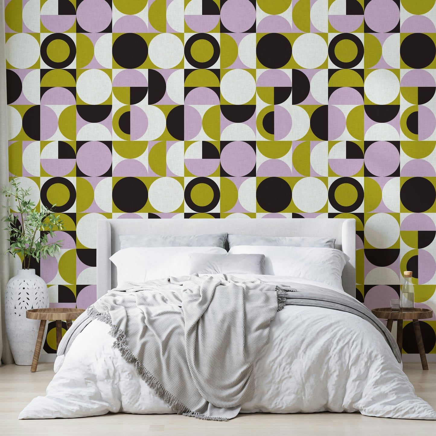 Fluid, modern wallpaper design with gentle curves and minimalistic style.

