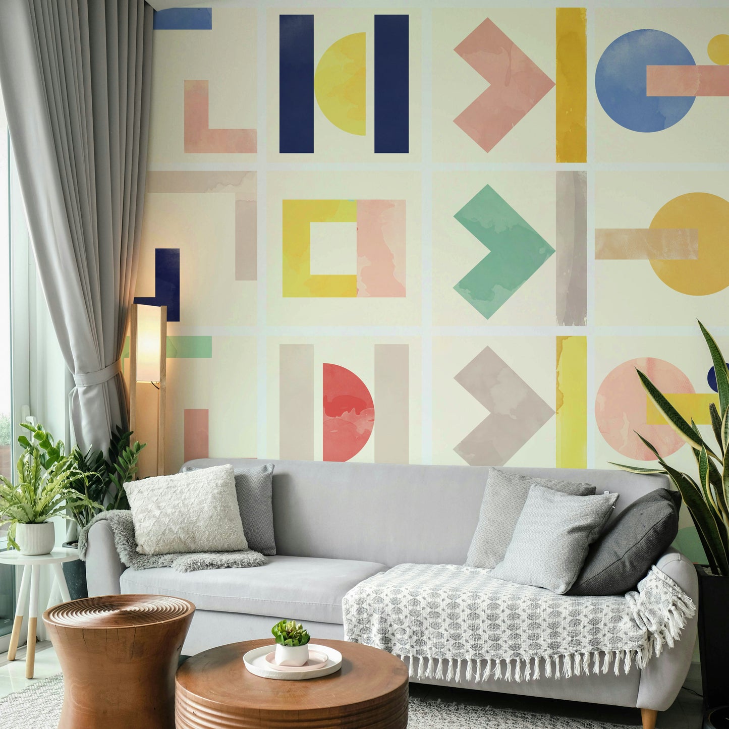 Clay and charcoal wall design


