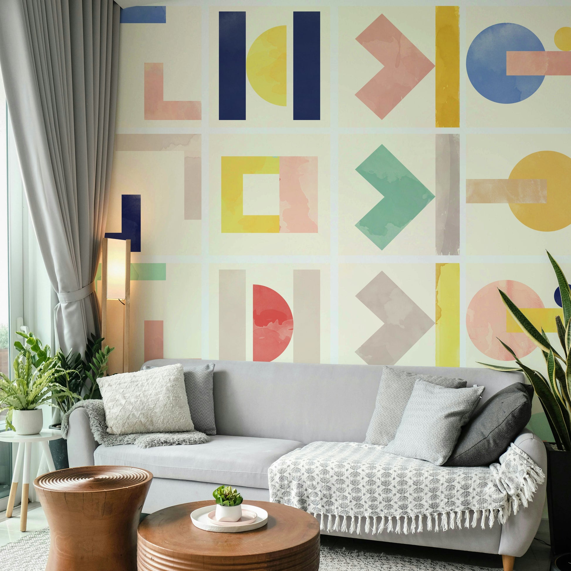 Clay and charcoal wall design


