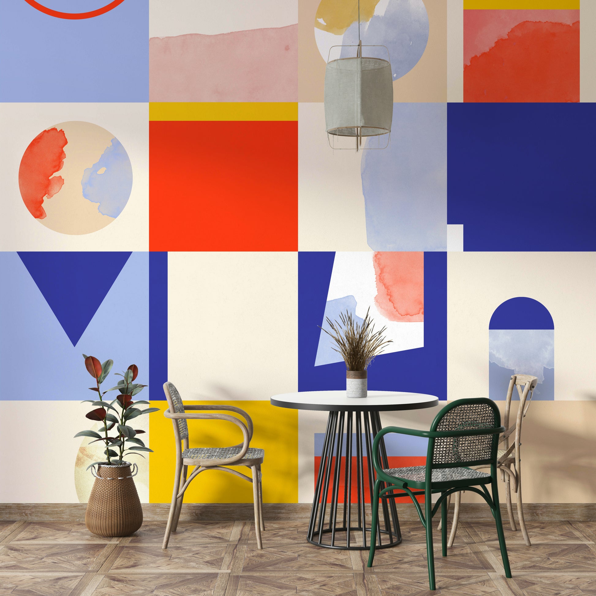 Artistic shape mural wallpaper

