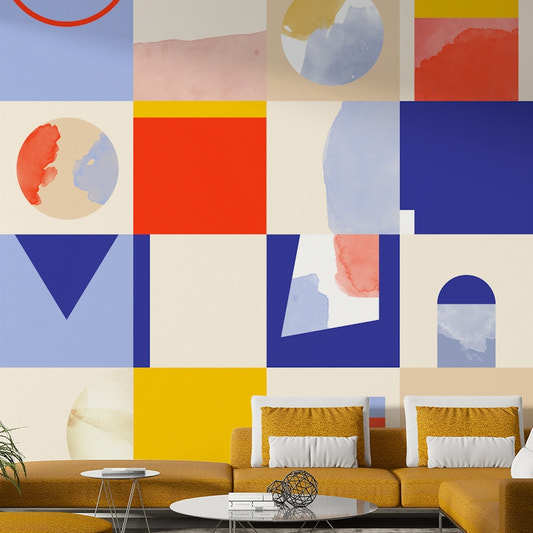 Abstract soft tone wall mural

