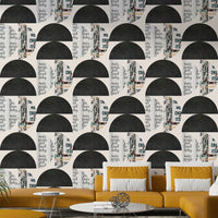 Geometric semi‑circle forms with gritty concrete effect

