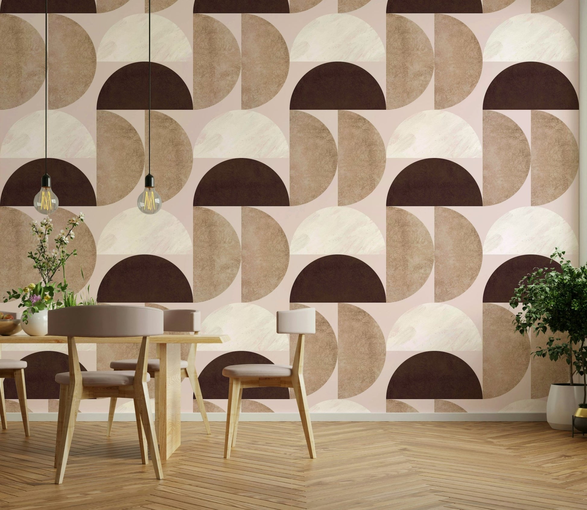 Calm mid‑century style overlay wallpaper

