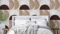 Mescolanza 17 wallpaper pattern with blush and beige semicircles

