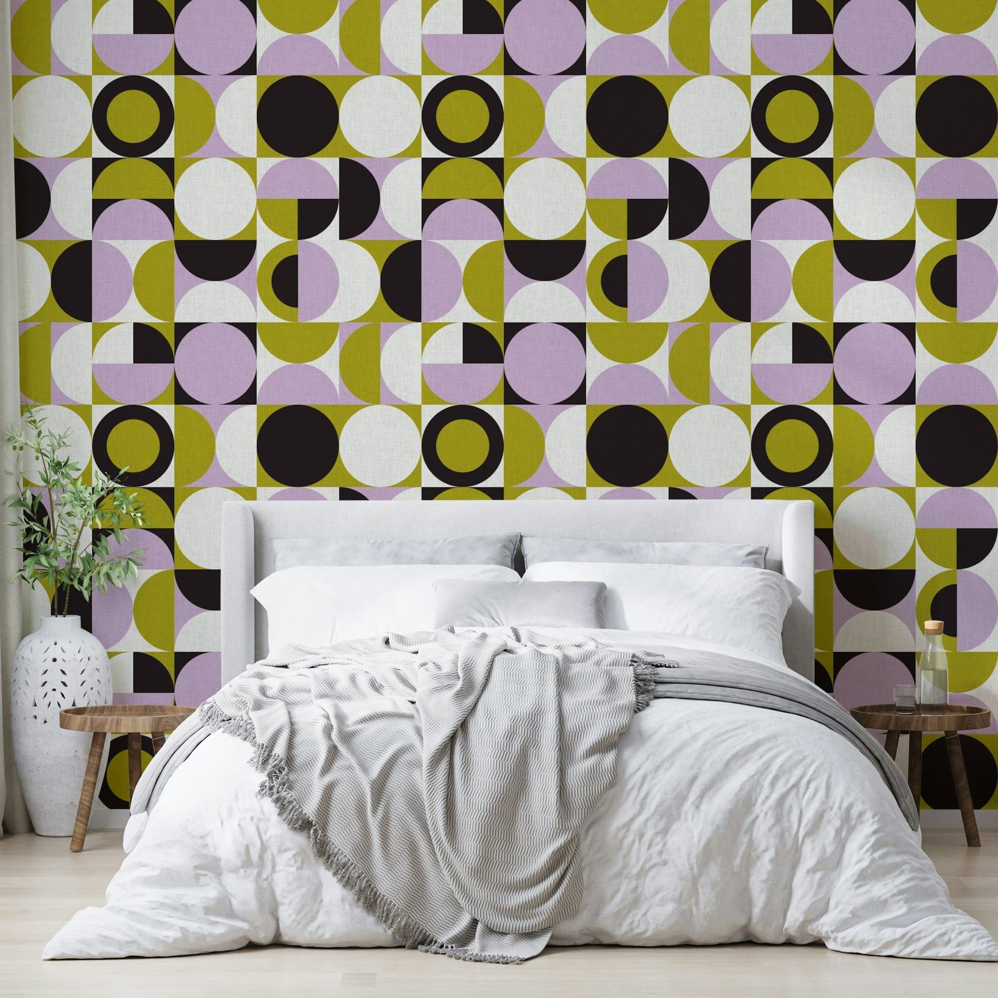 Abstract expressionist wallpaper with soft hues

