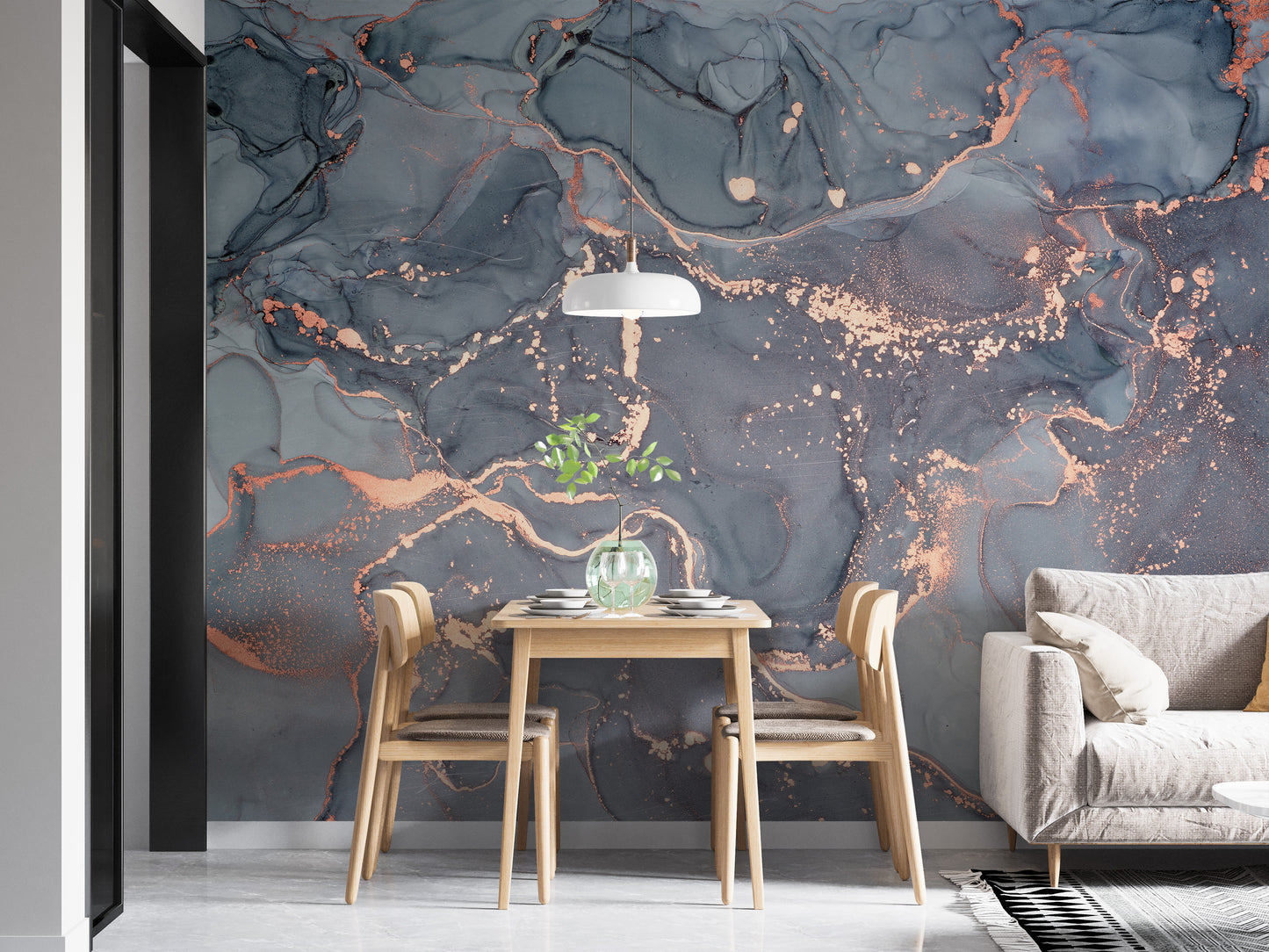 Modern copper wallpaper mural for walls