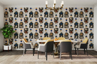 Classic mid-century color palette in wall treatment

