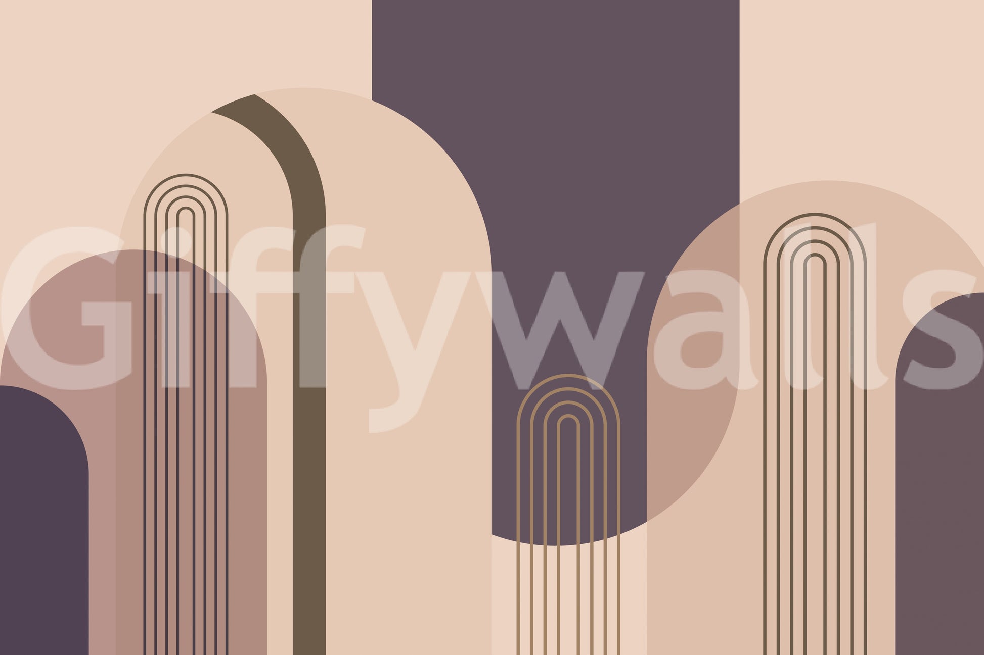 Mid Century Arches mural for a bold, vintage aesthetic

