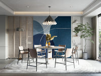 Elegant blue linen texture mural for serene spaces


